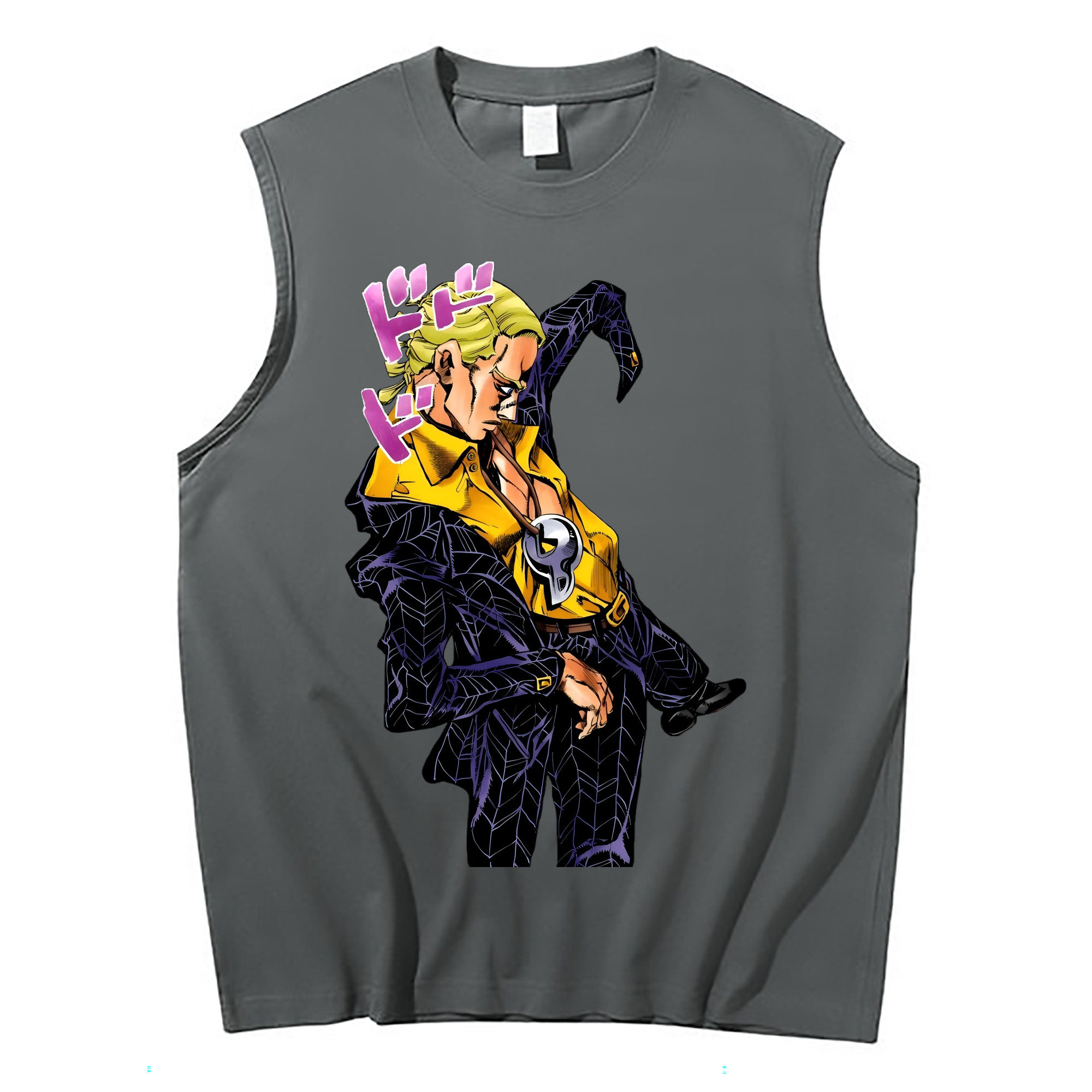 （画像用） ジョジョの奇妙な冒険 プロシュート JoJo's Bizarre Adventure Prosciutto コットン100％タンクトップ（フロントプリント）